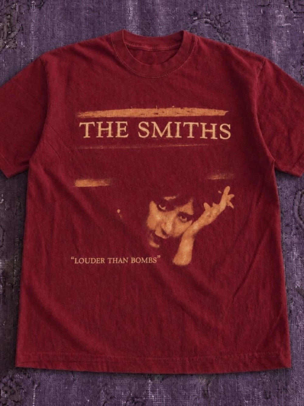 Gildan Burgundy The Smiths 'Louder Than Bombs' Graphic Tee